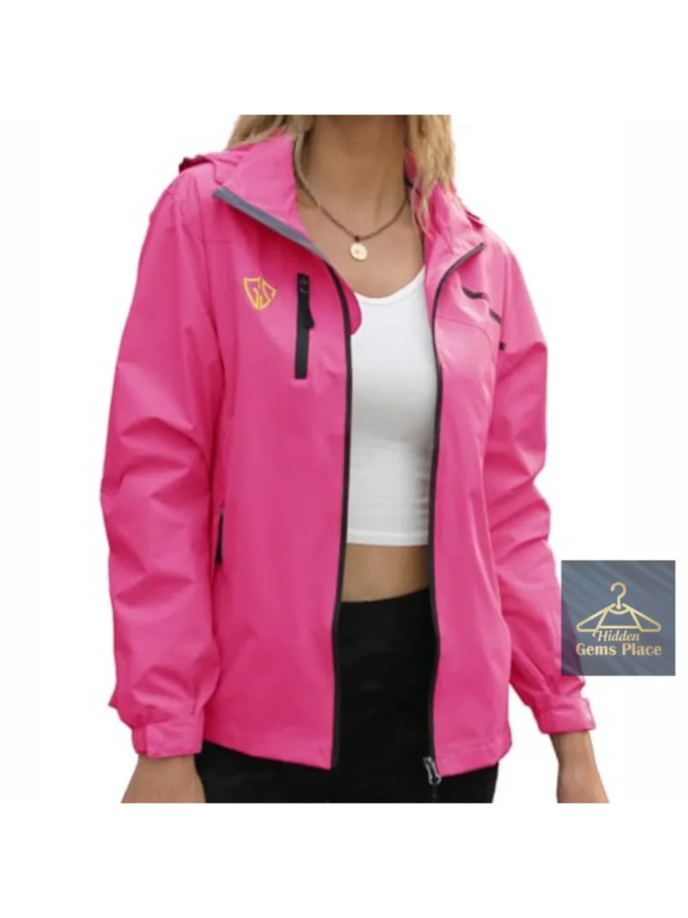 Women's Waterproof Rain Jacket Lightweight Windbreaker Hooded Packable